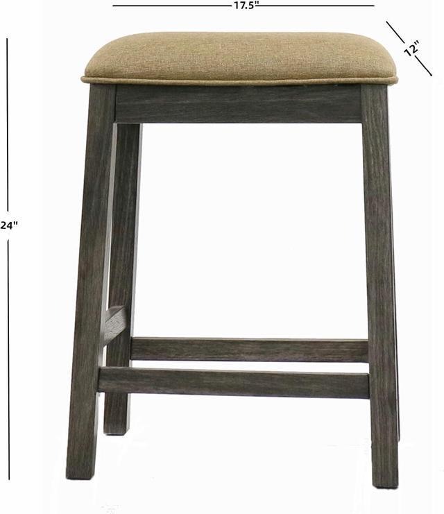 Main image of Backless Counter Stool Set of 2, Counter Height Stools 24 Inch Upholstered Bar Stools for Kitchen Counter (Grey)