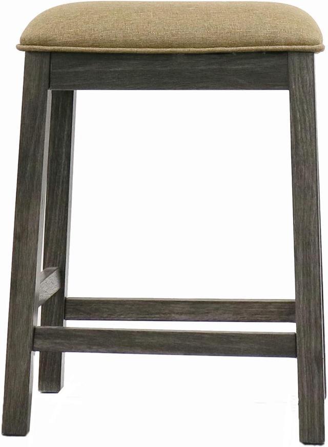 Alt view image 4 of 7 - Backless Counter Stool Set of 2, Counter Height Stools 24 Inch Upholstered Bar Stools for Kitchen Counter (Grey)