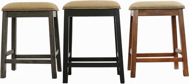 Alt view image 5 of 7 - Backless Counter Stool Set of 2, Counter Height Stools 24 Inch Upholstered Bar Stools for Kitchen Counter (Grey)