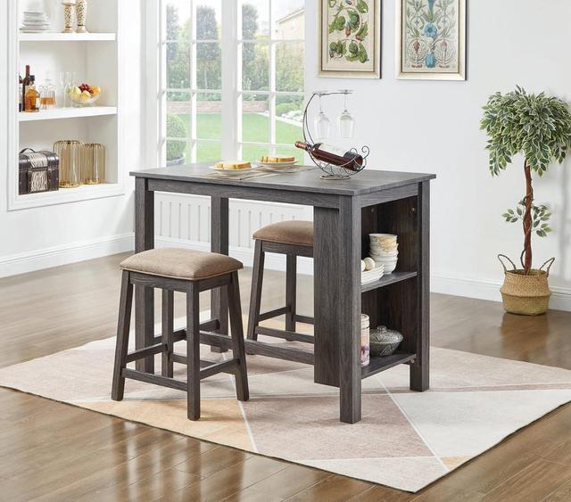 Alt view image 6 of 7 - Backless Counter Stool Set of 2, Counter Height Stools 24 Inch Upholstered Bar Stools for Kitchen Counter (Grey)