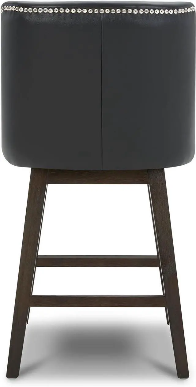 Alt view image 6 of 7 - CHITA Counter Height Swivel Barstools, FSC Certified 26" H Seat Height Upholstered Bar Stools Set of 2, Faux Leather in Black