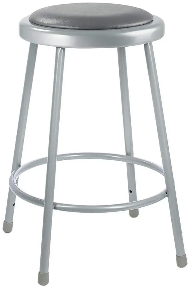 Alt view image 4 of 6 - OEF Furnishings (2 Pack) Grey Vinyl Padded Stool
