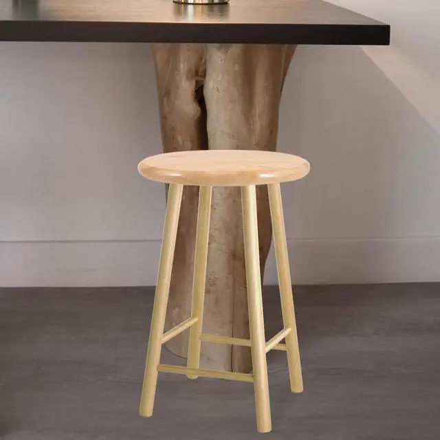 Alt view image 3 of 7 - VOSAREA Wooden Bar Stool Seat Replacement Round Chair Seat Top Wood Seat Replacement for Metal Chairs Stool (29.5CM)