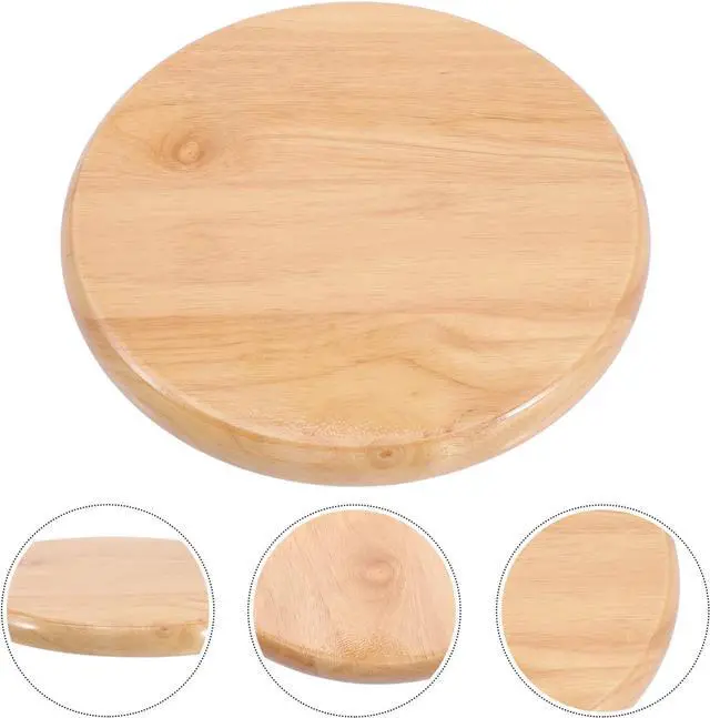 Alt view image 7 of 7 - VOSAREA Wooden Bar Stool Seat Replacement Round Chair Seat Top Wood Seat Replacement for Metal Chairs Stool (29.5CM)