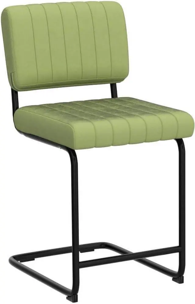 Alt view image 5 of 7 - Okeysen Bar Stools Set of 2,Counter Height BarStools Bar Chairs,24 inch Tall Bar Stool with Back,Barstools Bar Height Set of 2,Kitchen Counter Stools Modern Velvet Barstool for Island Dining Party