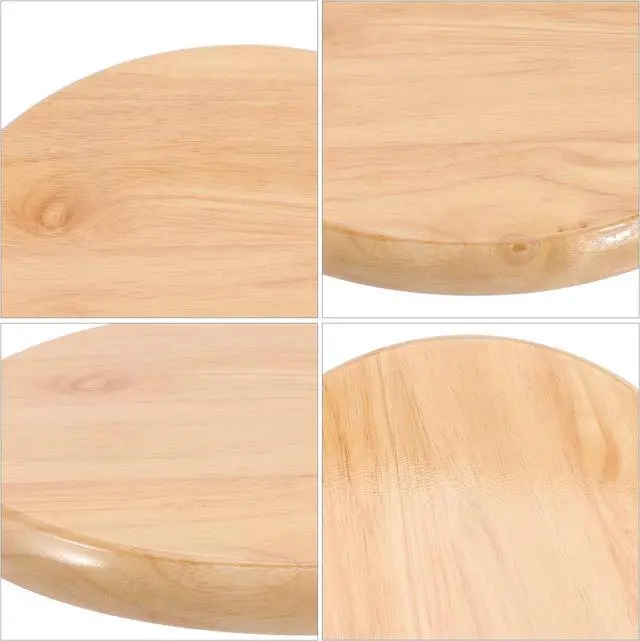 Alt view image 4 of 7 - VOSAREA Wooden Bar Stool Seat Replacement Round Chair Seat Top Wood Seat Replacement for Metal Chairs Stool (29.5CM)