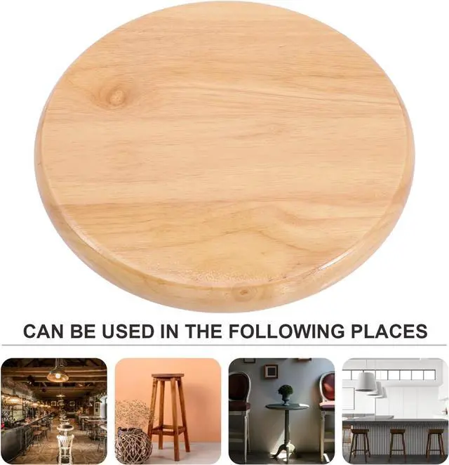 Alt view image 6 of 7 - VOSAREA Wooden Bar Stool Seat Replacement Round Chair Seat Top Wood Seat Replacement for Metal Chairs Stool (29.5CM)