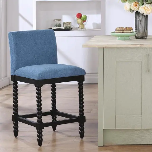 Main image of DUHOME Spindle Counter Stool with Padded Spring Seat,Wooden Bar Stools Farmhouse 26 Inch Counter Height Stools Chairs with Spindle Back for Kitchen Island