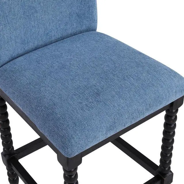 Alt view image 5 of 7 - DUHOME Spindle Counter Stool with Padded Spring Seat,Wooden Bar Stools Farmhouse 26 Inch Counter Height Stools Chairs with Spindle Back for Kitchen Island