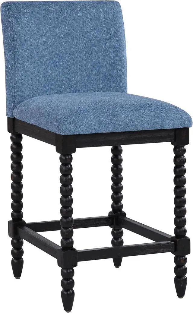 Alt view image 3 of 7 - DUHOME Spindle Counter Stool with Padded Spring Seat,Wooden Bar Stools Farmhouse 26 Inch Counter Height Stools Chairs with Spindle Back for Kitchen Island