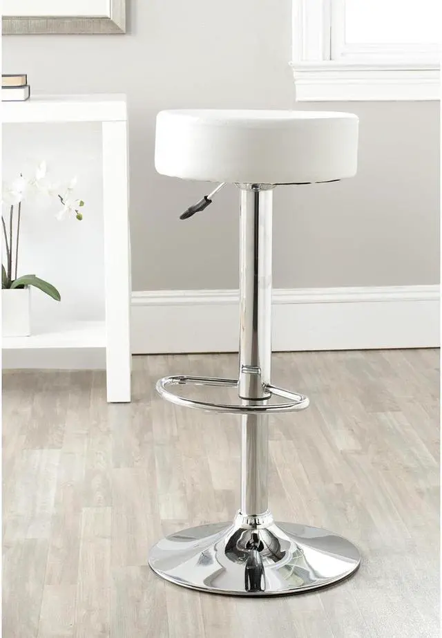 Alt view image 2 of 6 - Safavieh Home Collection Jude White Adjustable Swivel Gas Lift 25.6-31.5-inch Bar Stool