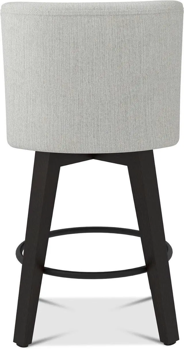 Alt view image 7 of 7 - Counter Height Swivel Bar Stools Set of 2, Performance Fabric Upholstered Counter Stools with Back for Kitchen Island, Counter Stools with 26 Inch Seat Height, Solid Wood Legs, Ivory