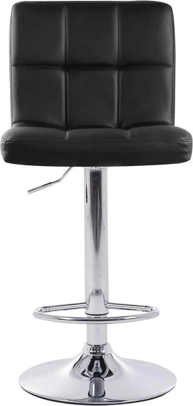 Alt view image 4 of 7 - NOBPEINT Square Back Adjustable Swivel Bar Stools, Black(Set of 2)