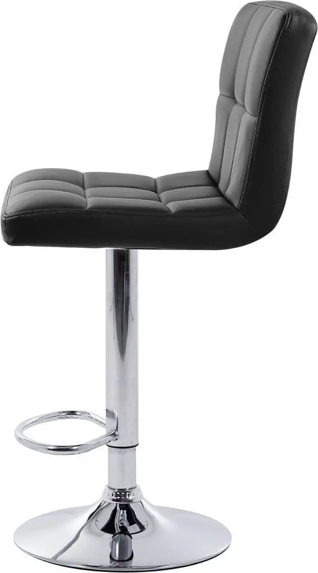 Alt view image 7 of 7 - NOBPEINT Square Back Adjustable Swivel Bar Stools, Black(Set of 2)