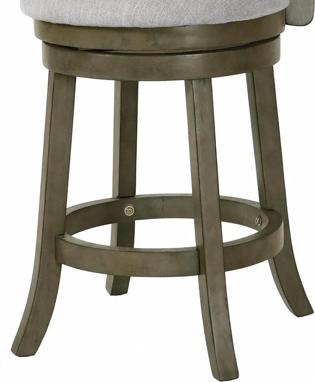 Alt view image 7 of 7 - New Classic Furniture Manchester Counter Height Swivel Bar Stools, Set of 2, 24-Inch, Fabric Upholstered Seat & Back Rest, Gray