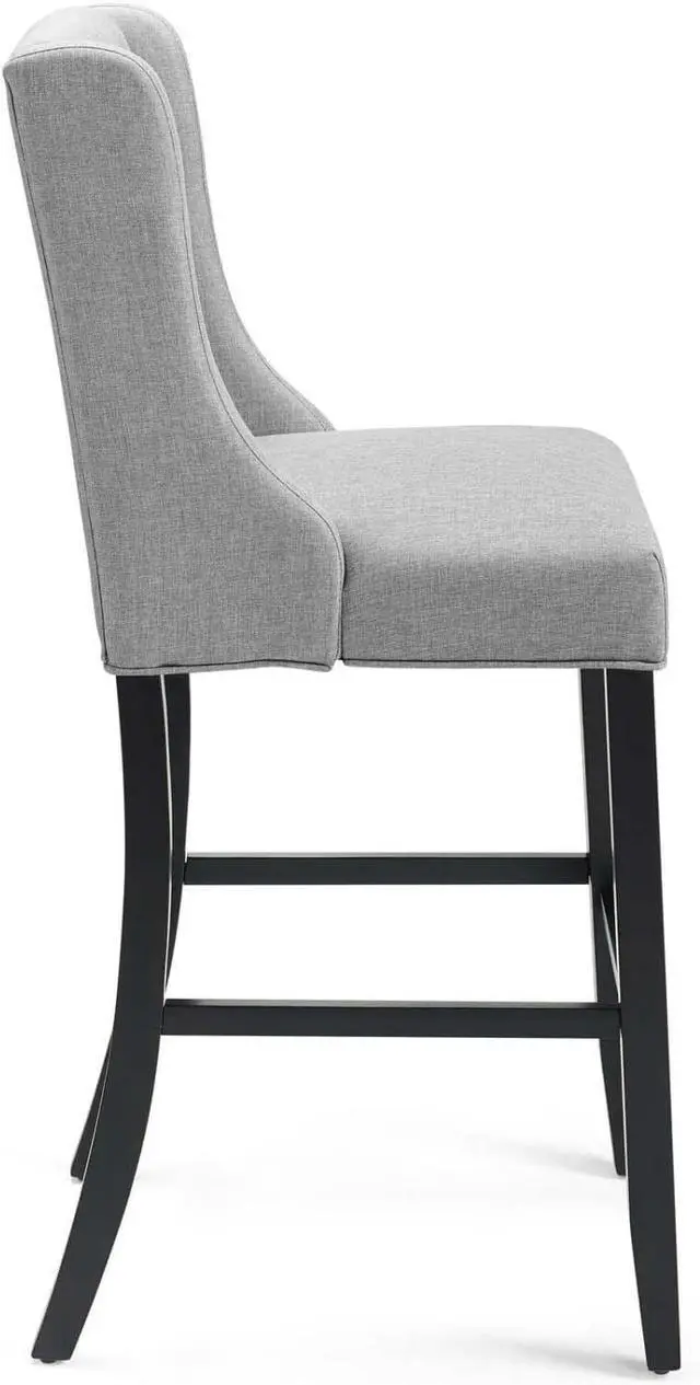 Alt view image 4 of 7 - Modway Baronet Bar Stool Upholstered Fabric Set of 2, Light Gray