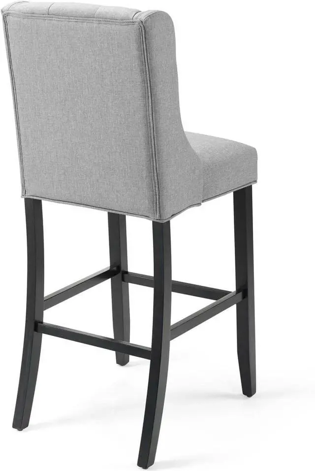 Alt view image 5 of 7 - Modway Baronet Bar Stool Upholstered Fabric Set of 2, Light Gray
