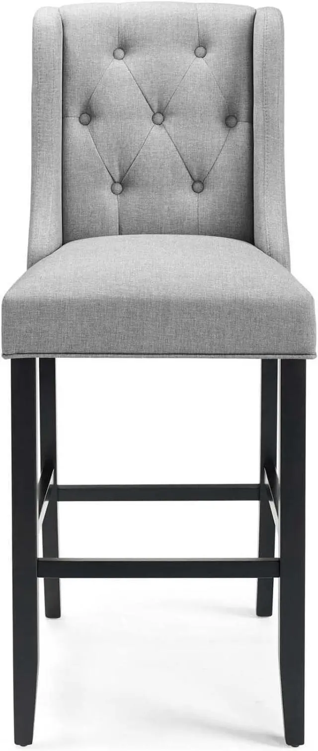 Alt view image 6 of 7 - Modway Baronet Bar Stool Upholstered Fabric Set of 2, Light Gray