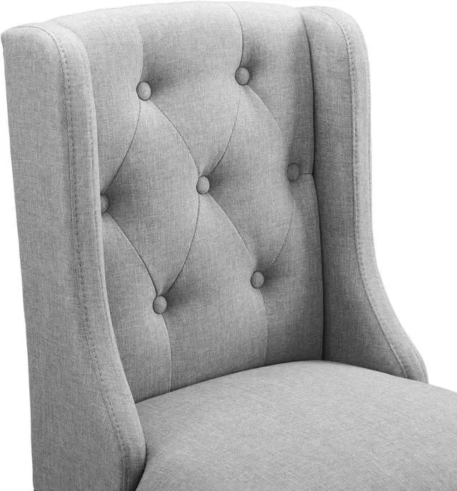 Alt view image 7 of 7 - Modway Baronet Bar Stool Upholstered Fabric Set of 2, Light Gray