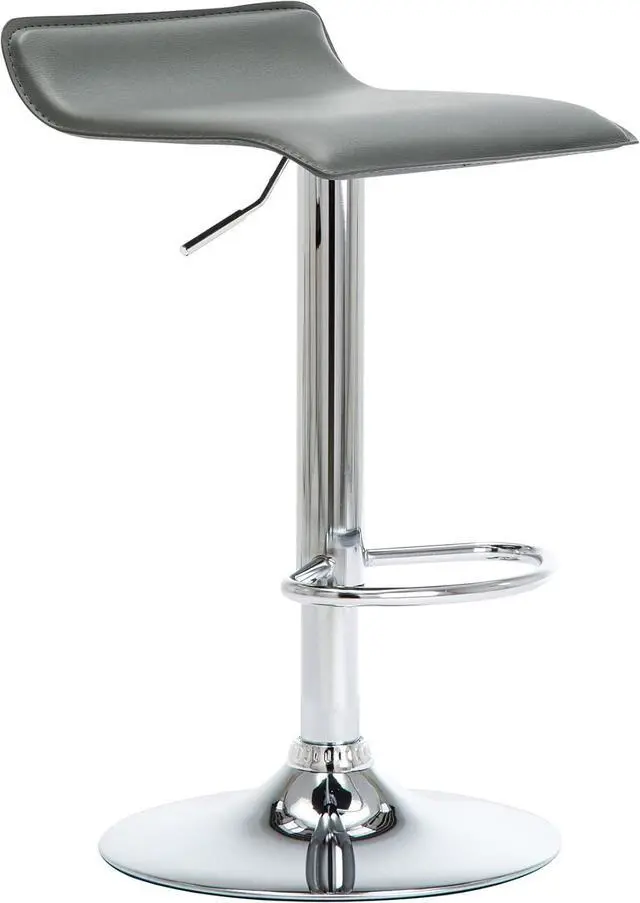 Alt view image 4 of 7 - NOBPEINT Contemporary Chrome Air Lift Adjustable Swivel Barstool, Set of 4(Gray)