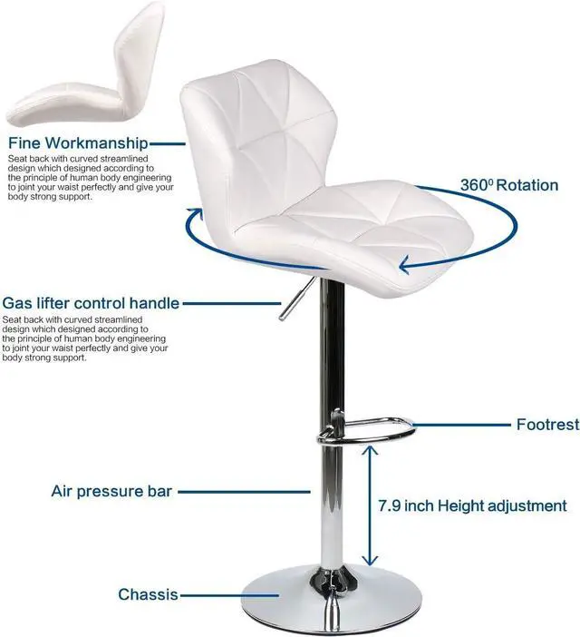 Alt view image 3 of 6 - ARTETHYS Bar Table and Chair Set of 3 Adjustable Round Pub Desk and 2 Swivel Counter Height Barstools