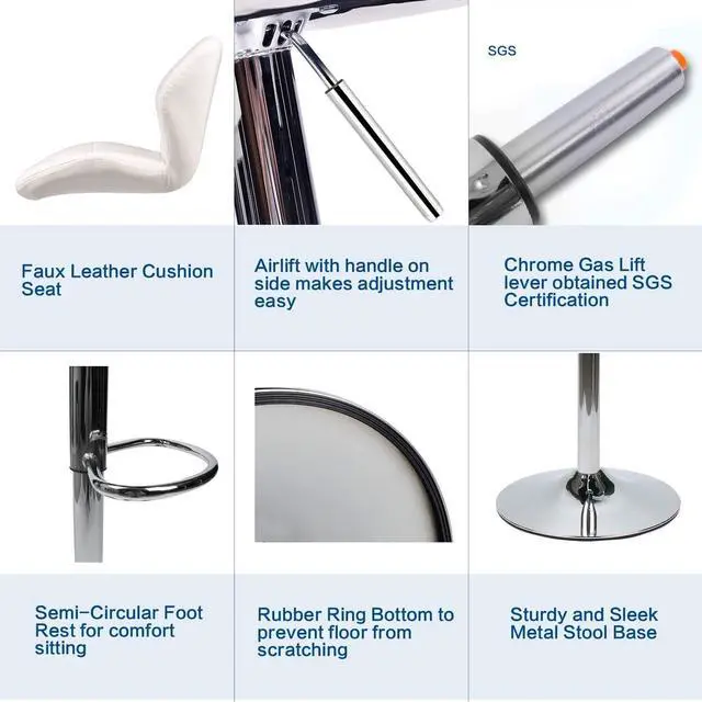 Alt view image 6 of 6 - ARTETHYS Bar Table and Chair Set of 3 Adjustable Round Pub Desk and 2 Swivel Counter Height Barstools