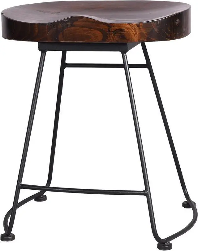 Alt view image 5 of 7 - Diwhy 18.7Height,Hump Surface,Fully Welded Set of 2 Industrial Vintage Rustic Breakfast Dining Stool, Farmhouse Dining Chair Counter Stool Black