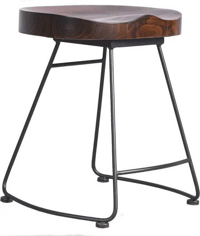 Alt view image 6 of 7 - Diwhy 18.7Height,Hump Surface,Fully Welded Set of 2 Industrial Vintage Rustic Breakfast Dining Stool, Farmhouse Dining Chair Counter Stool Black