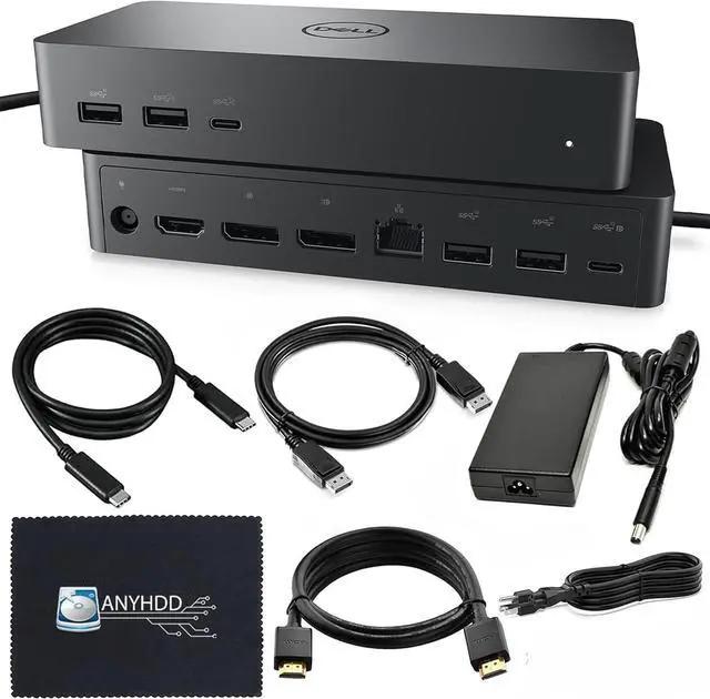 Main image of UD22  Docking Station Dual Monitor Bundle - USB-C/USB-A Universal  Dock for Laptops with 130W Adapter + 4K HDMI Cable + 4K DisplayPort + USB-C Cable + Microfiber Cloth - Supports 4K Display