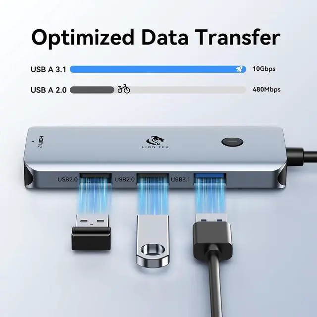 Alt view image 7 of 7 - USB C Docking Station Dual Monitor, LIONWEI Laptop USB C Hub, USB C Dock Multiport Adapter with 2 4K HDMI, 3 USB-A/3.0/2.0, 100W Power Delivery, 6-in-1 USB Dongle for MacBook/Surface/Lenovo/Dell/HP