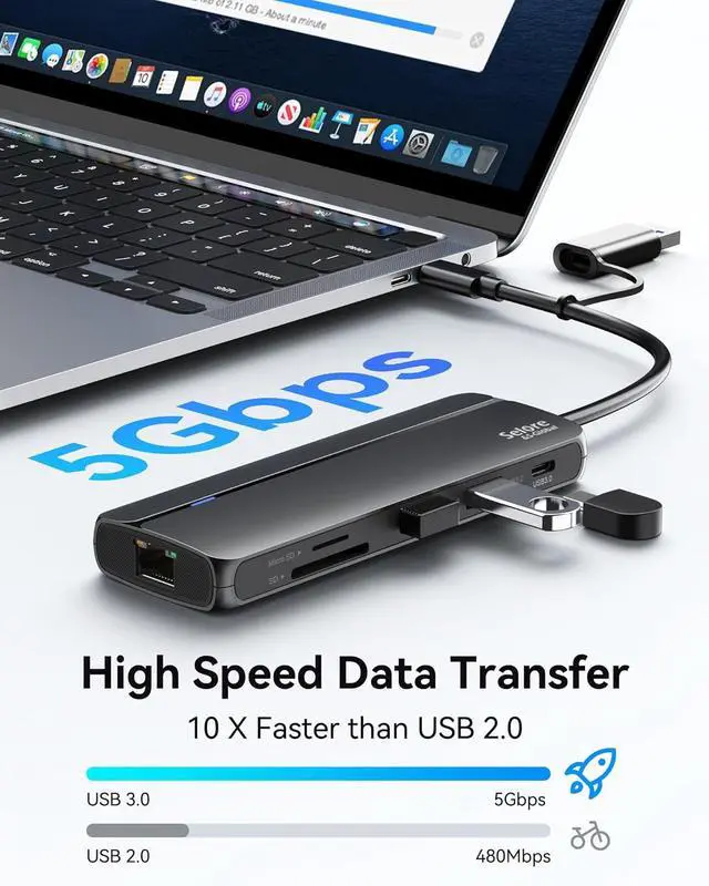 Alt view image 5 of 7 - USB 3.0 Docking Station,10 in 1 USB Docking Station Dual Monitor with 2 HDMI,Ethernet,PD 100W,SD/TF,Audio/Mic,USB A Docking Station for Laptop,USB C Hub Dual HDMI Adapter for MacBook/Dell/HP/M1M2