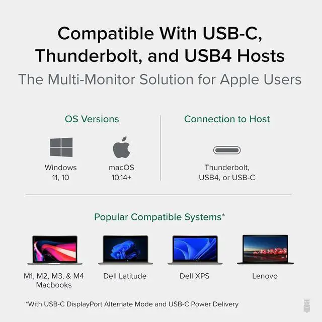 Alt view image 5 of 7 - Plugable 12-in-1 USB C Triple Monitor Docking Station, Triple 4K Displays with 3X HDMI or 3X DisplayPort, Compatible with Mac, Windows, Thunderbolt, USB4, USB-C (100W PD, 6X USB Ports, Ethernet)