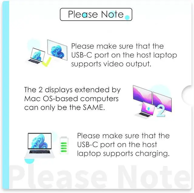 Alt view image 5 of 7 - Laptop Docking Station, WAVLINK 10G USB C Hub with Dual HDMI, 100W PD in, 10Gbps USB-A/C 3.2, 5Gbps USB-A, USB2.0, Gigabit Ethernet for /HP/ etc, Windows Systerm Computer Only