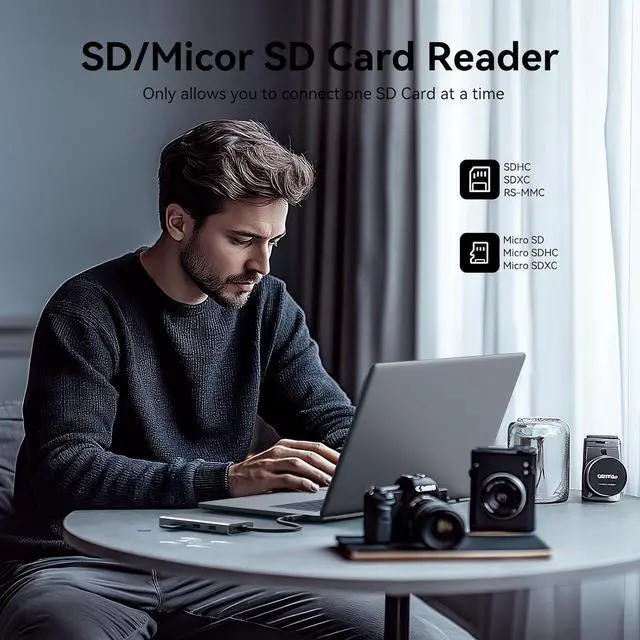 Alt view image 6 of 7 - USB C Docking Station Dual Monitor HDMI Adapter for Dell HP Lenovo,Laptop Docking Station 3 Monitors USB C Hub Multiple Adapter Dongle with 2 HDMI 4K+VGA+100W PD Charger+3 USB Port+SD/TF Card Reader