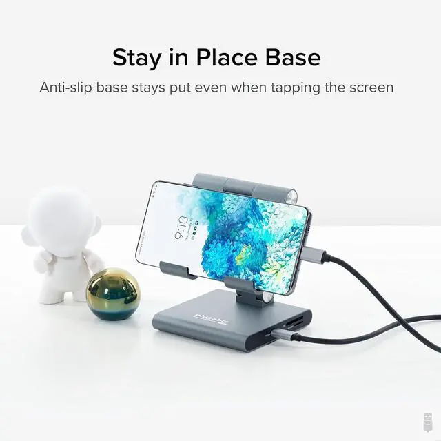 Alt view image 6 of 7 - Plugable 8-in-1 USB C Hub for iPad with Stand, 100W Pass-Through Charging, USB C Docking Station for iPad, 1x HDMI, 2X USB, Audio, SD, Driverless, Compatible with Windows, iPadOS, Phones, Tablets
