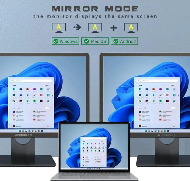 Alt view image 4 of 6 - USB C to Dual HDMI Adapter for Monitor, USBC Laptop Docking Station Dual Monitor Dongle MacBook, USB-C Hub Powered Mac, USB 3.0 to USB C Adapter Cable with Fast Charging Chromebook, Type C Dock