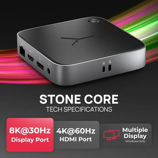 Alt view image 4 of 7 - Brydge Stone CORE Powered Charging Docking Station  10 Ports, 100W PD, Dual Monitor Docking Station, 4K60Hz, 8K HDMI, SD 4.0, USB-A & USB-C, Ethernet  Windows & MacOS Compatible Laptop