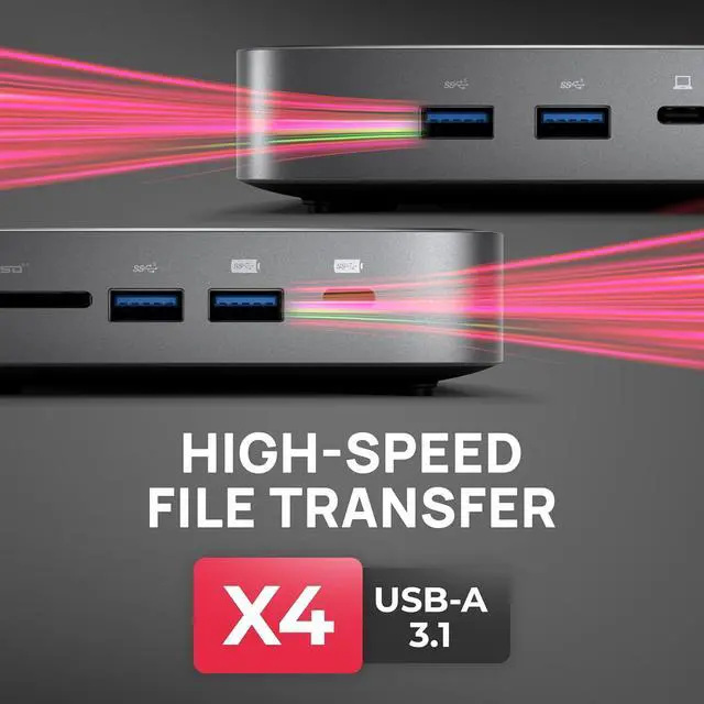 Alt view image 6 of 7 - Brydge Stone CORE Powered Charging Docking Station  10 Ports, 100W PD, Dual Monitor Docking Station, 4K60Hz, 8K HDMI, SD 4.0, USB-A & USB-C, Ethernet  Windows & MacOS Compatible Laptop
