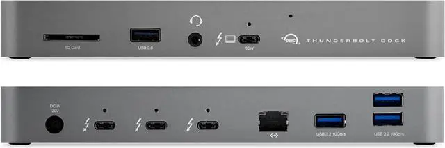 Alt view image 2 of 7 - OWC 11-Port Thunderbolt Dock, 96W Charging, Single 8K Display or Dual 5K displays, 3 x Thunderbolt, 4 x USB, GbE, SD, Compatbile M1/M2 Macs, Thunderbolt 3 Macs, Thunderbolt 4 PCs, and USB-C Devices