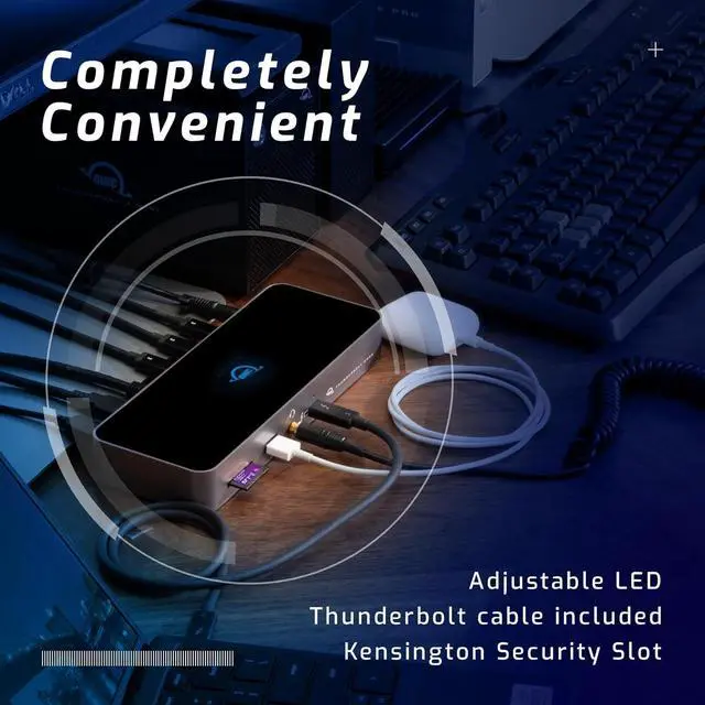 Alt view image 3 of 7 - OWC 11-Port Thunderbolt Dock, 96W Charging, Single 8K Display or Dual 5K displays, 3 x Thunderbolt, 4 x USB, GbE, SD, Compatbile M1/M2 Macs, Thunderbolt 3 Macs, Thunderbolt 4 PCs, and USB-C Devices