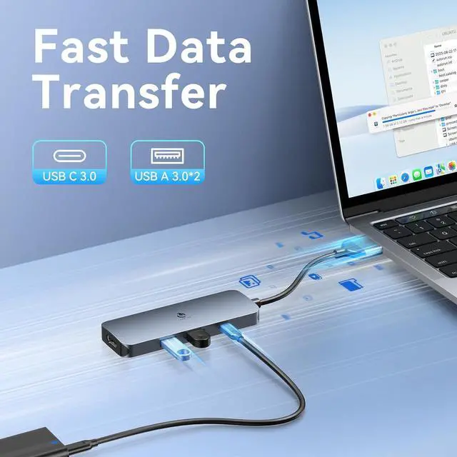 Alt view image 6 of 7 - Docking Station for MacBook Pro Air, LIONWEI USB C Docking Station Dual Monitor, Dual HDMI Adapter Hub for Mac MacBook Pro with 2 HDMI, 3 USB 3.0, SD TF Card Reader and 100W PD USB C Charging Port