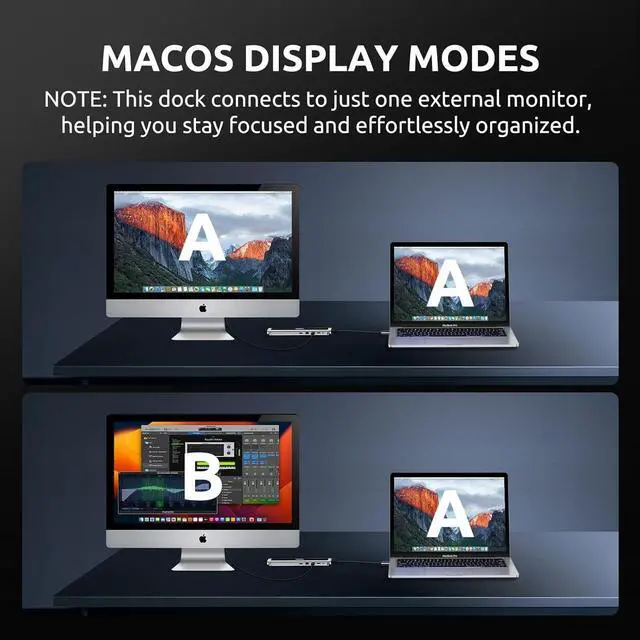 Alt view image 6 of 7 - COSANO 100W MacBook Pro Docking Station - Aluminum Mac Mini Stand & USB-C Hub with 4K HDMI - Universal Dock for Apple Devices with 100W Built-in Power + Double-Ended USB-C Cable + AC Power Cable