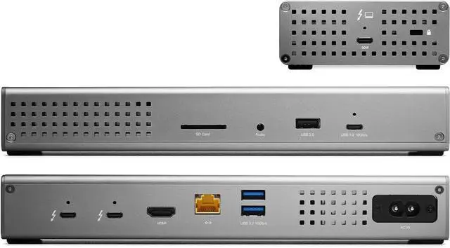 Alt view image 2 of 7 - OWC Thunderbolt Go Dock, 11 Ports, Built in Power Supply, 90W Charging, Thunderbolt 4 (USB-C), USB, HDMI, 2.5GbE, SD, Compatible with Thunderbolt and USB-C Devices, Supports Thunderbolt Share