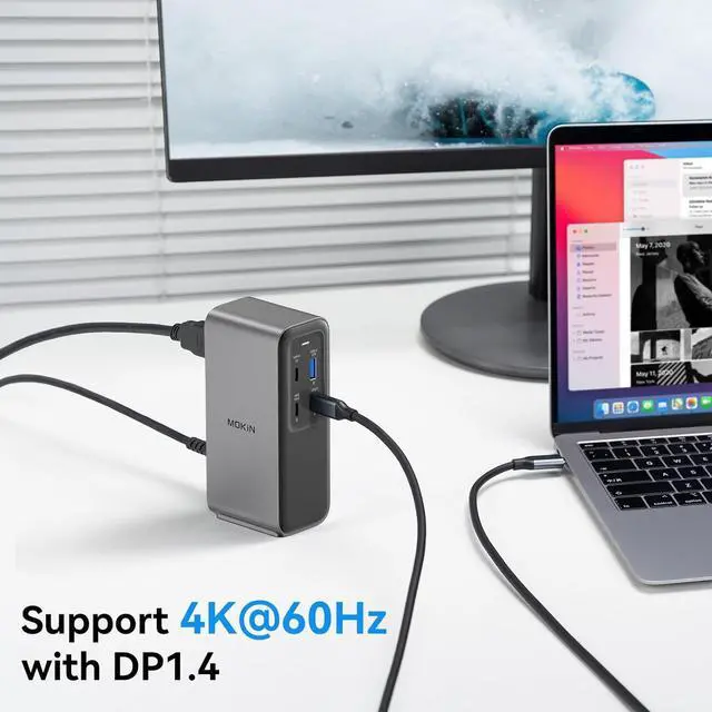 Alt view image 5 of 7 - 100W GaN Charger USB-C Docking Station, 4K HDMI, 10 Gbps Fast Data Transfers, Gigabit Ethernet Port, USB C Dock for MacBook Pro, Dell, iPhone 16/15, iPad, Laptop and More