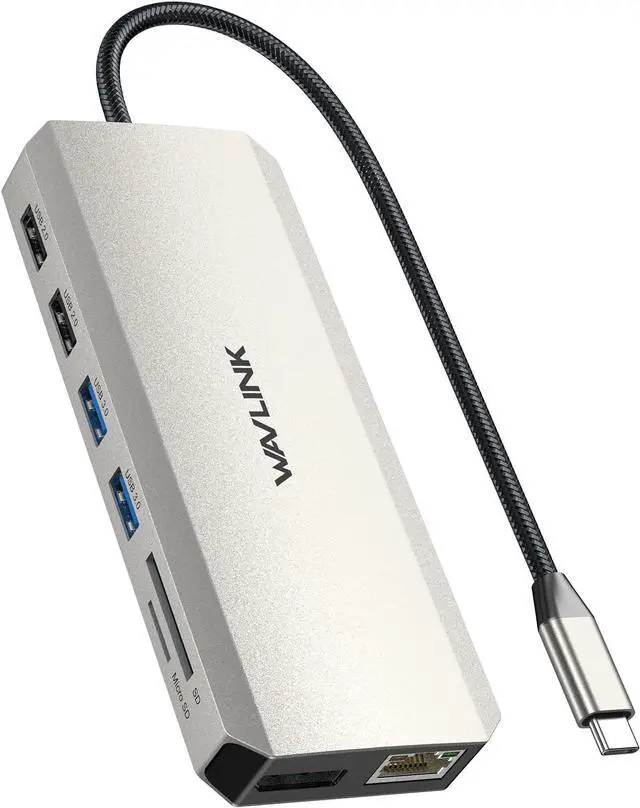 Main image of WAVLINK USB C Docking Station Dual Monitor, USB C Hub Laptop Triple Display, USB C to 2 HDMI,DisplayPort, PD Charging,Ethernet,5 USB,SD/TF Card Reader,Audio for MacBook, Dell, HP, Lenovo, Surface