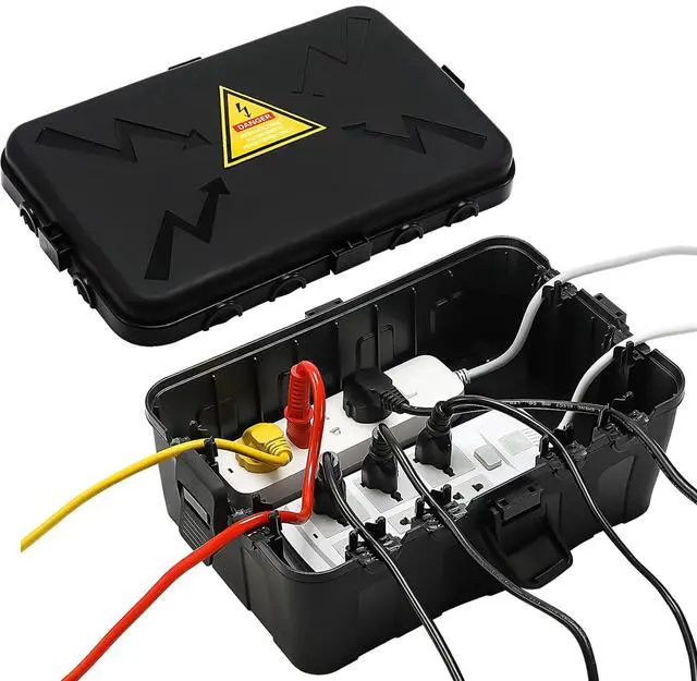 Main image of Hrensaw Large Outdoor Electrical Box Waterproof(12.5x8.5x5inch),IP54 Waterproof Outdoor Outlet Covers,Weatherproof Extension Cord Covers Protect Outlet,Plug,Timer,Power Strip,Holiday Light,Black