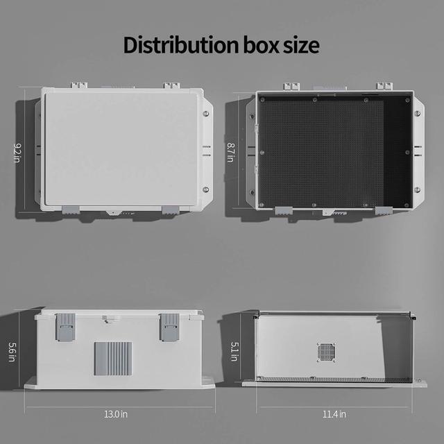 Alt view image 3 of 7 - Outdoor Electrical Junction Box, ABS Water Resistant Enclosure with Internal Mounting Panel & Hinged Cover (13" H* 9.2" L* 5.6" W)