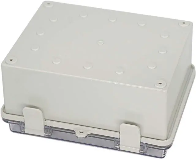 Alt view image 3 of 7 - Zulkit Junction Box ABS Plastic Dustproof Waterproof IP65 Electrical Boxes Hinged Shell Outdoor Universal Project Enclosure Clear Cover with 2 Cable Glands 8.7 x 6.7 x 4.3 inch (220x170x110 mm)