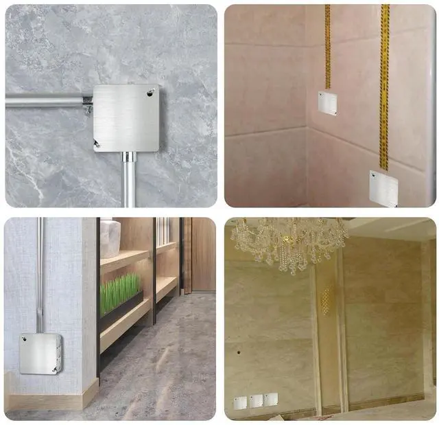 Alt view image 4 of 7 - 8PCS Metal Electrical Box Cover Plate, 4 Inch Junction Box Covers, 4" Square Flat Blank Electric Box Cover, 4x4 Square Blank Cover for Electrical Box, Galvanized Steel Metal Junction Box Cover