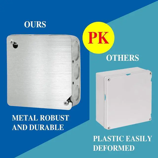 Alt view image 5 of 7 - 8PCS Metal Electrical Box Cover Plate, 4 Inch Junction Box Covers, 4" Square Flat Blank Electric Box Cover, 4x4 Square Blank Cover for Electrical Box, Galvanized Steel Metal Junction Box Cover